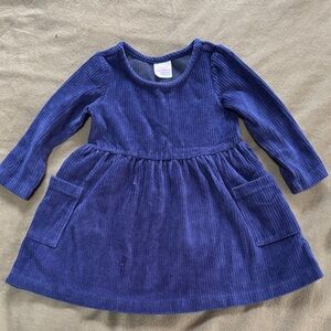 HANNA ANDERSSON Blue Velour Dress